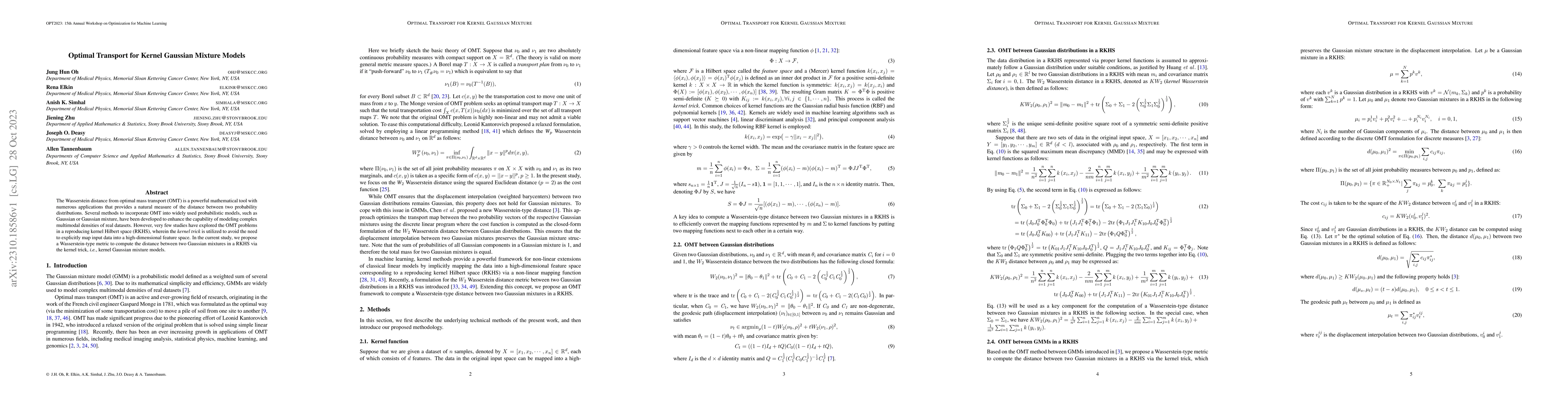 Thumbnail for Optimal Transport for Kernel Gaussian Mixture Models