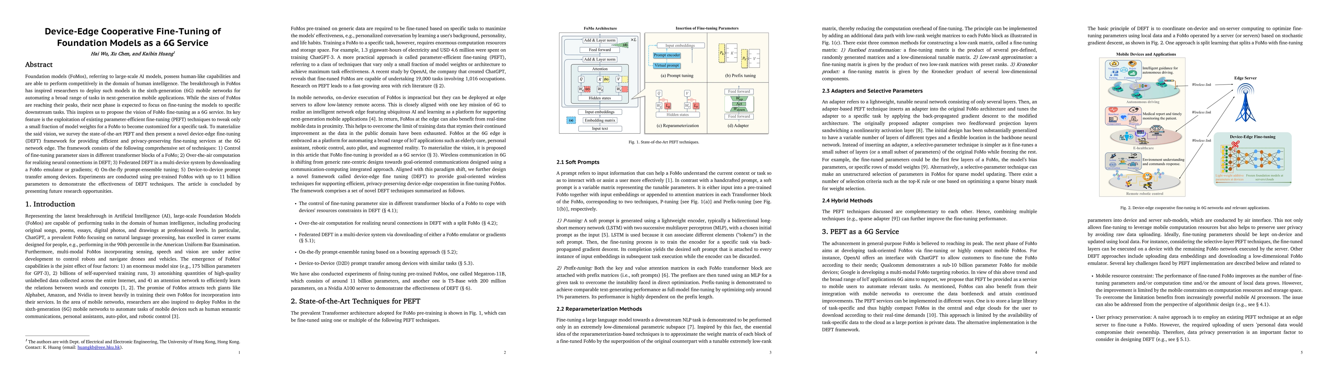 Thumbnail for Device-Edge Cooperative Fine-Tuning of Foundation Models as a 6G Service
