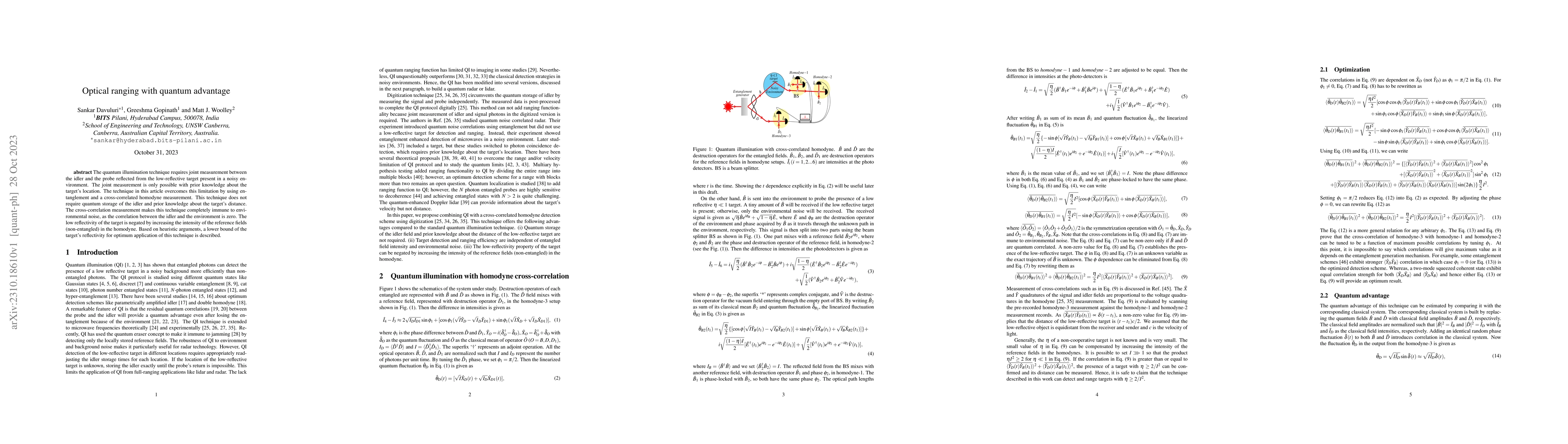 Thumbnail for Optical ranging with quantum advantage