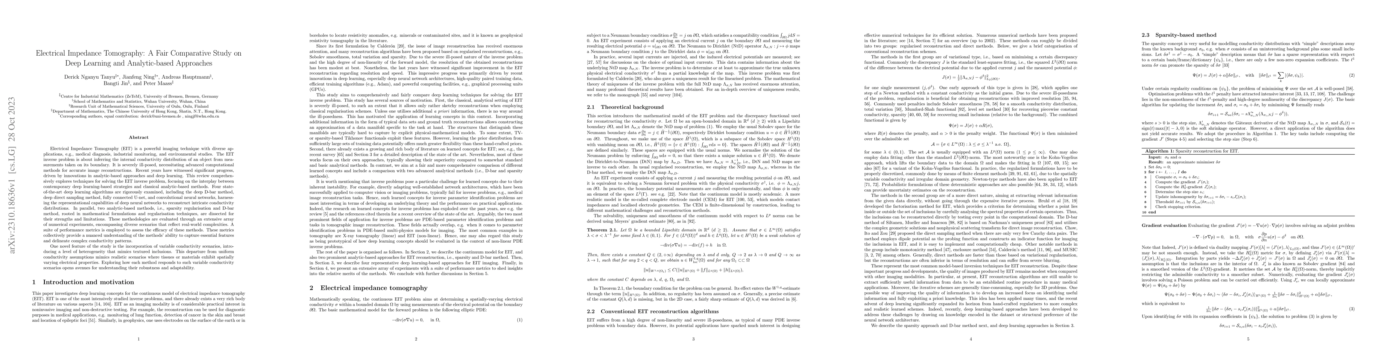 Thumbnail for Electrical Impedance Tomography: A Fair Comparative Study on Deep
  Learning and Analytic-based Approaches
