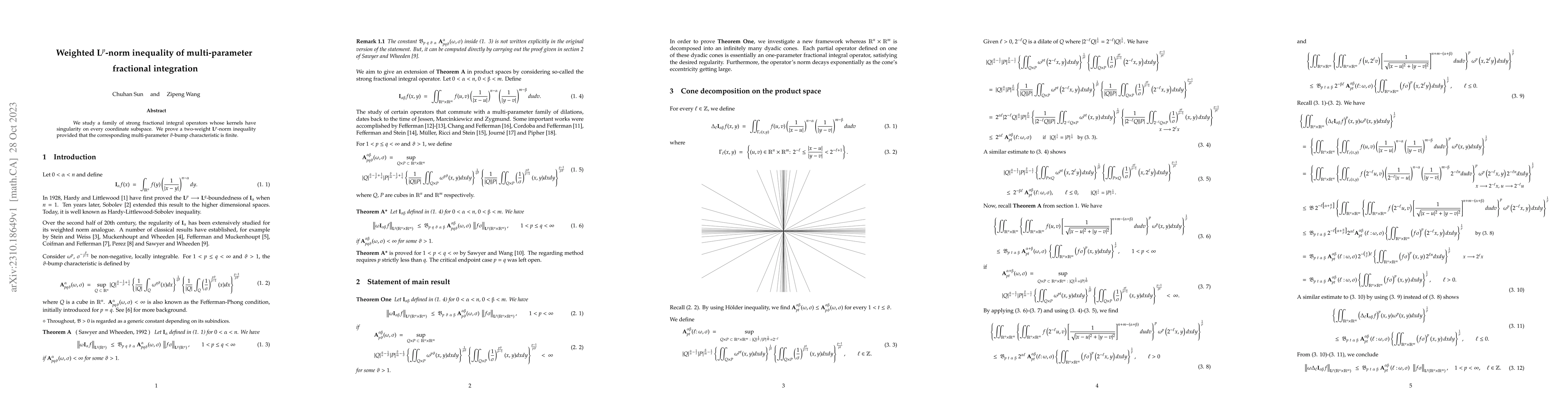 Thumbnail for Weighted $L^p$-norm inequality of multi-parameter fractional integration