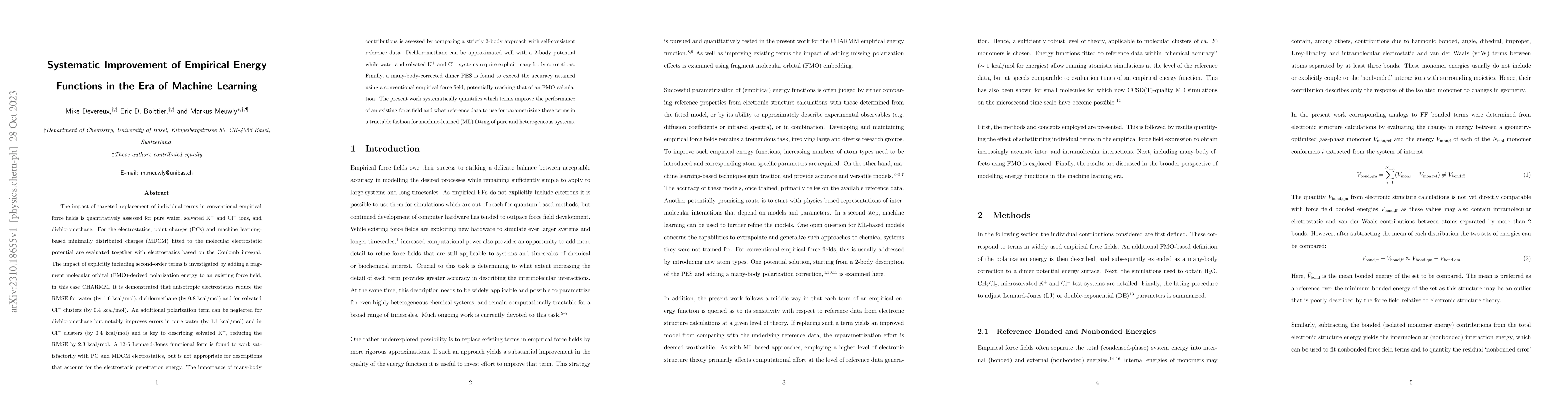 Thumbnail for Systematic Improvement of Empirical Energy Functions in the Era of
  Machine Learning