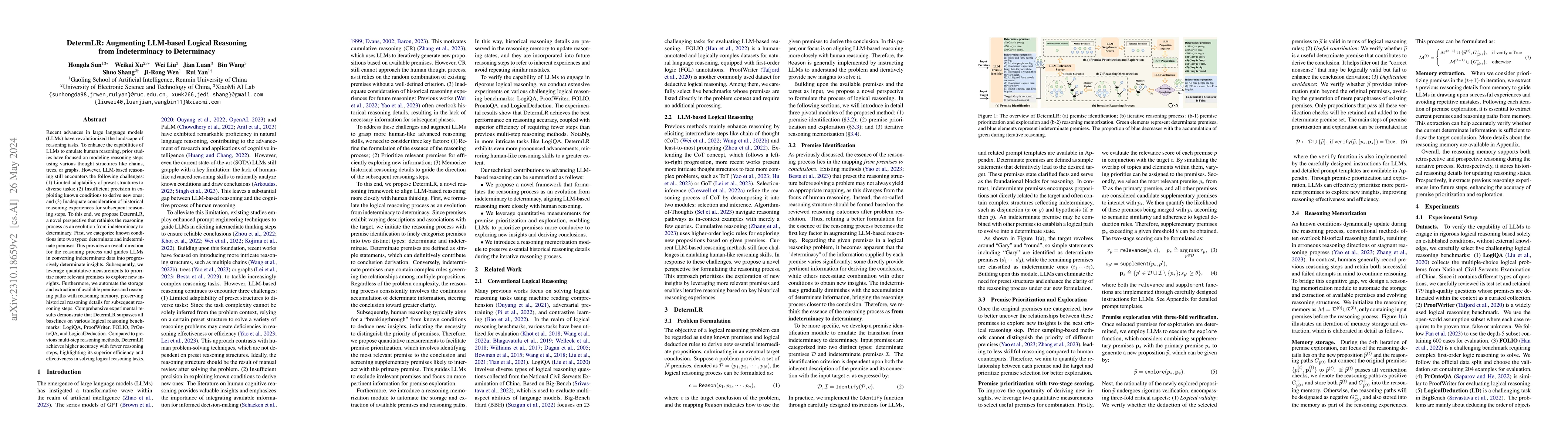 Thumbnail for DetermLR: Augmenting LLM-based Logical Reasoning from Indeterminacy to
  Determinacy
