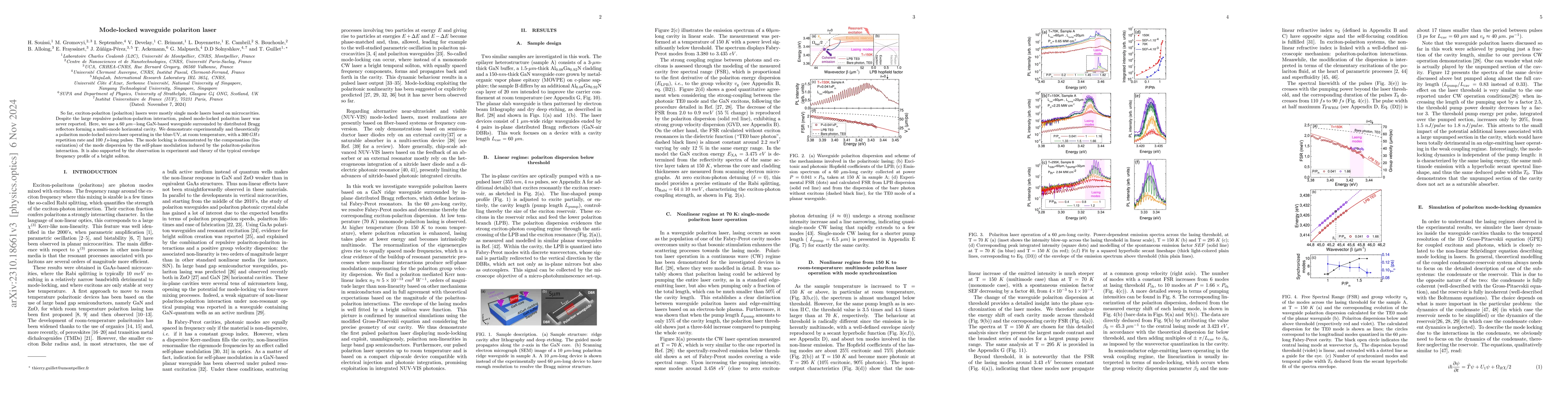 Thumbnail for Mode-locked GaN waveguide polariton laser