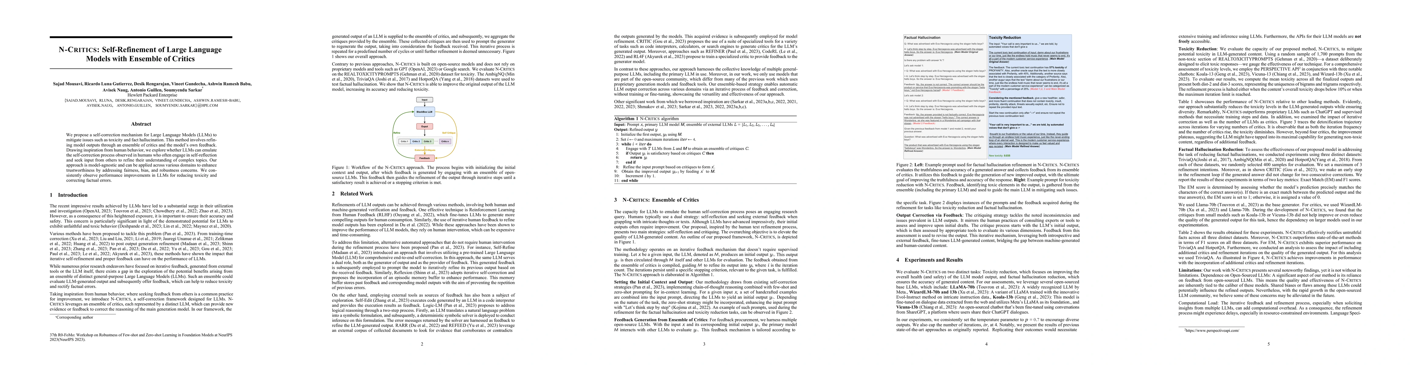 Thumbnail for N-Critics: Self-Refinement of Large Language Models with Ensemble of
  Critics