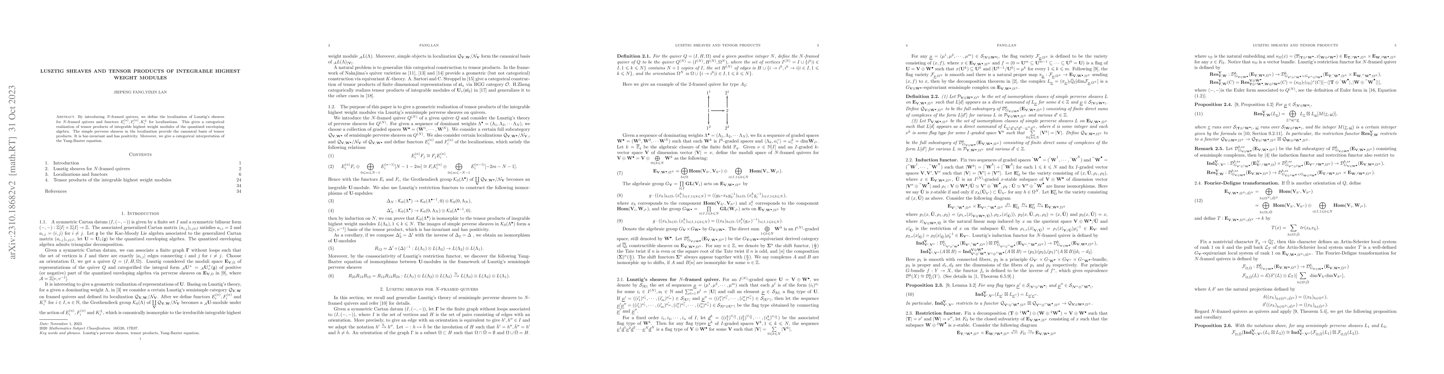 Thumbnail for Lusztig sheaves and tensor products of integrable highest weight modules