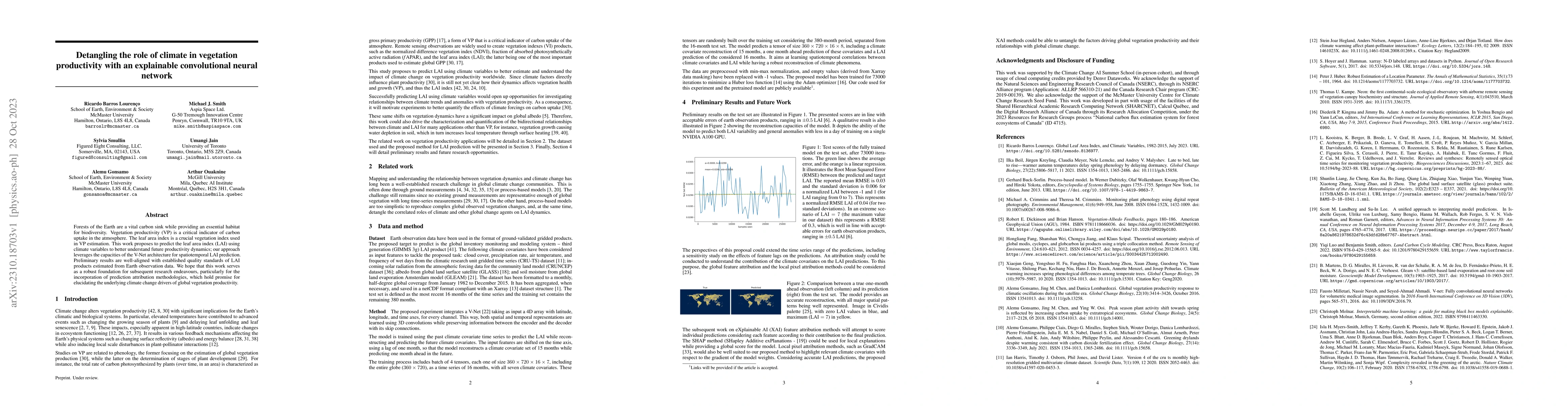 Thumbnail for Detangling the role of climate in vegetation productivity with an
  explainable convolutional neural network