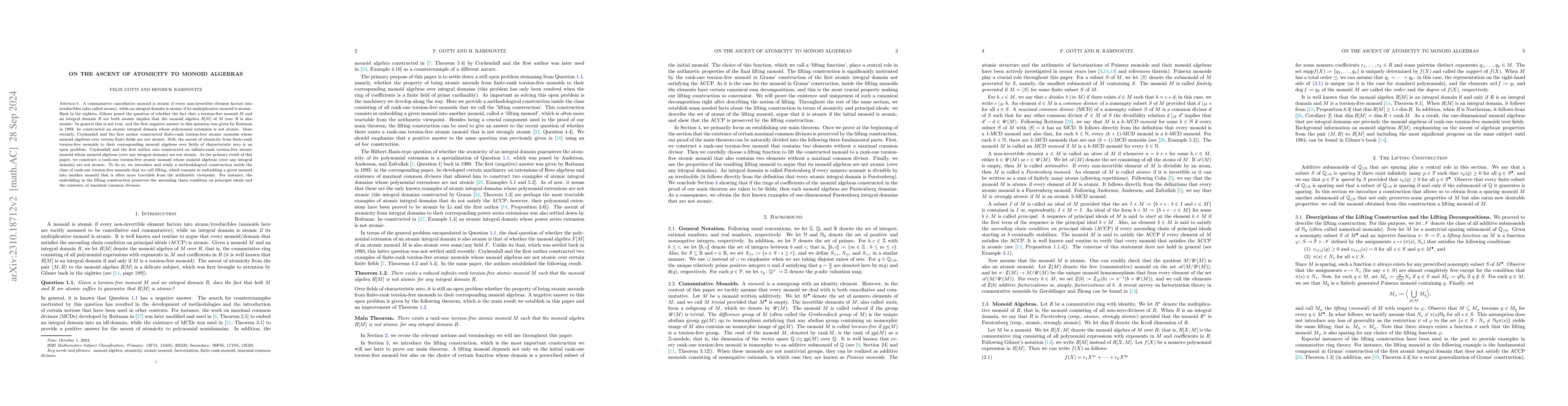 Thumbnail for On the ascent of atomicity to one-dimensional monoid algebras