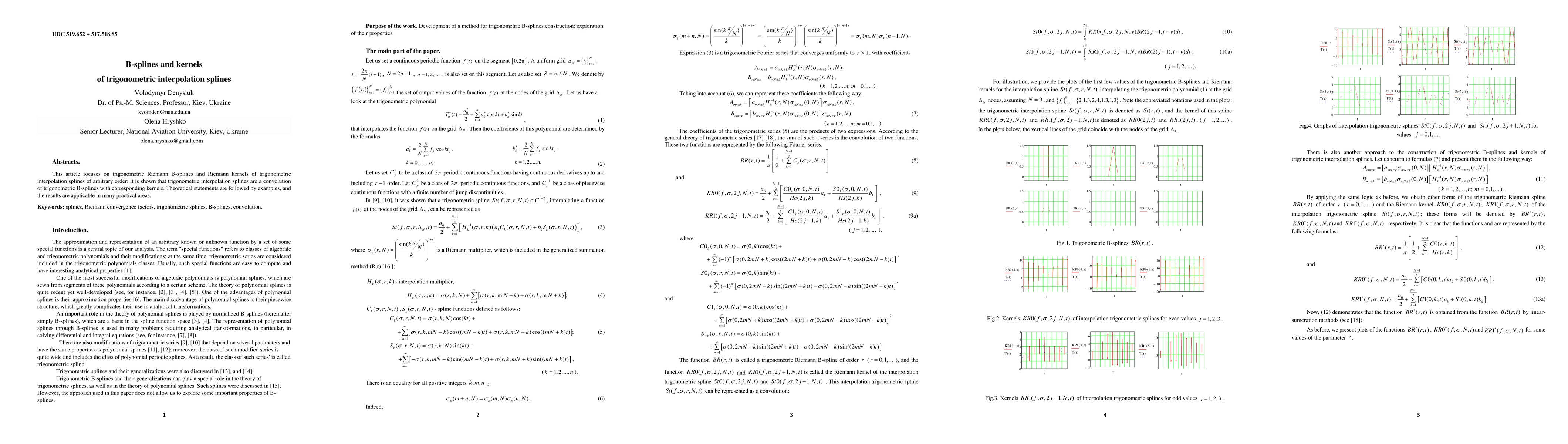 Thumbnail for B-splines and kernels of trigonometric interpolation splines
