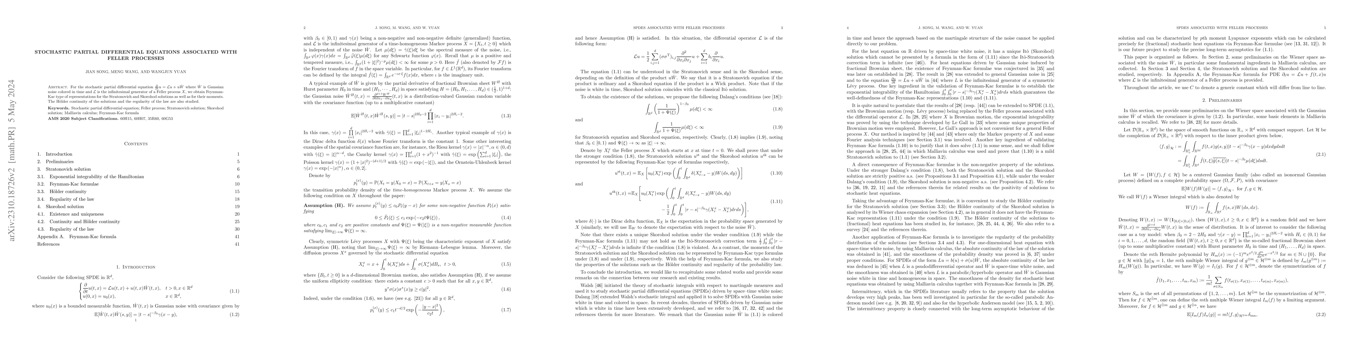 Thumbnail for Stochastic partial differential equations associated with Feller
  processes