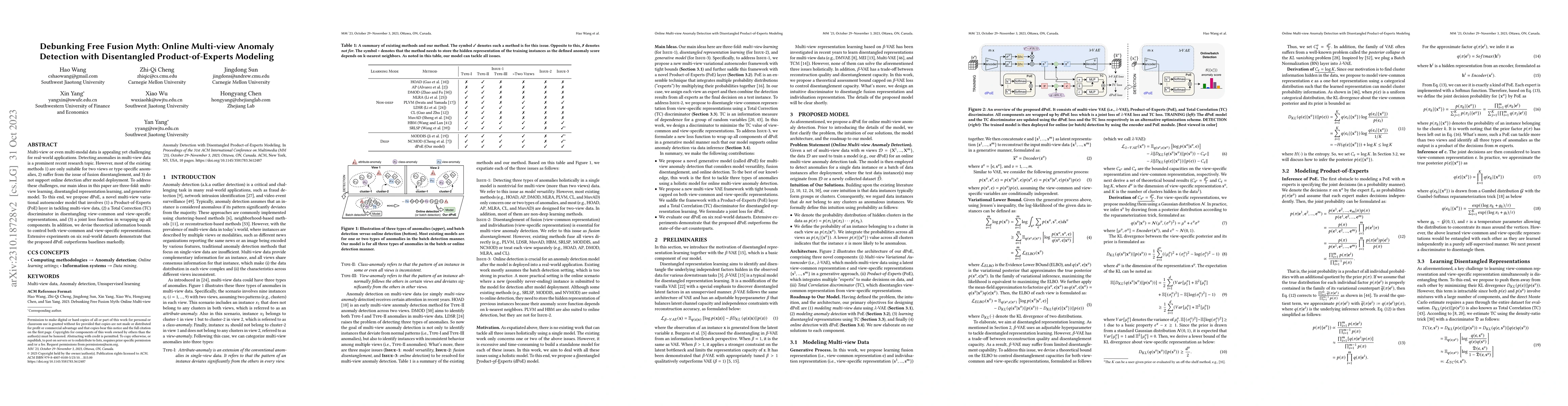 Thumbnail for Debunking Free Fusion Myth: Online Multi-view Anomaly Detection with
  Disentangled Product-of-Experts Modeling