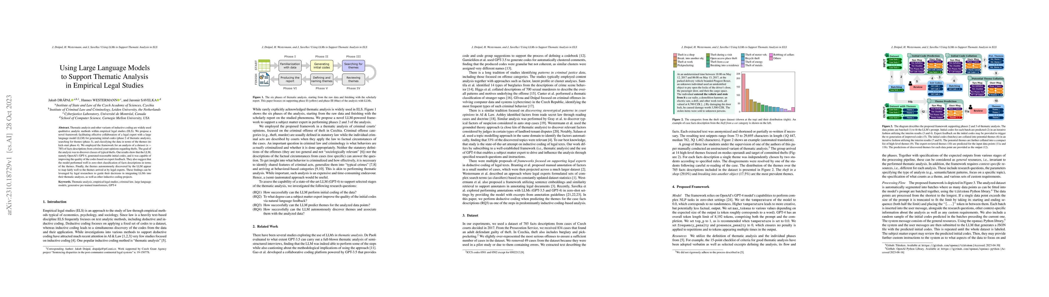 Thumbnail for Using Large Language Models to Support Thematic Analysis in Empirical
  Legal Studies
