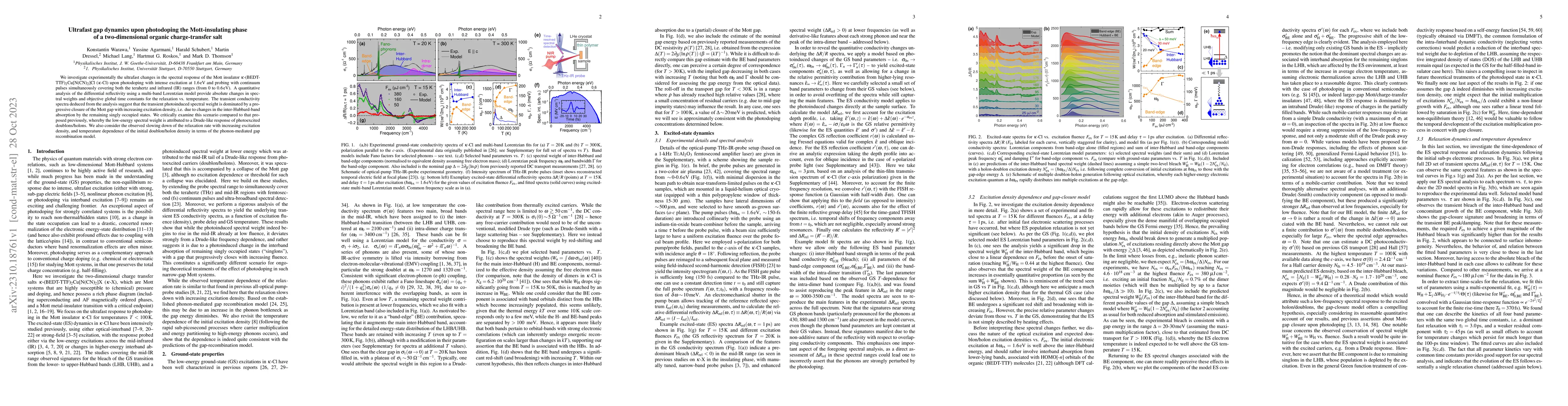 Thumbnail for Ultrafast gap dynamics upon photodoping the Mott-insulating phase of a
  two-dimensional organic charge-transfer salt