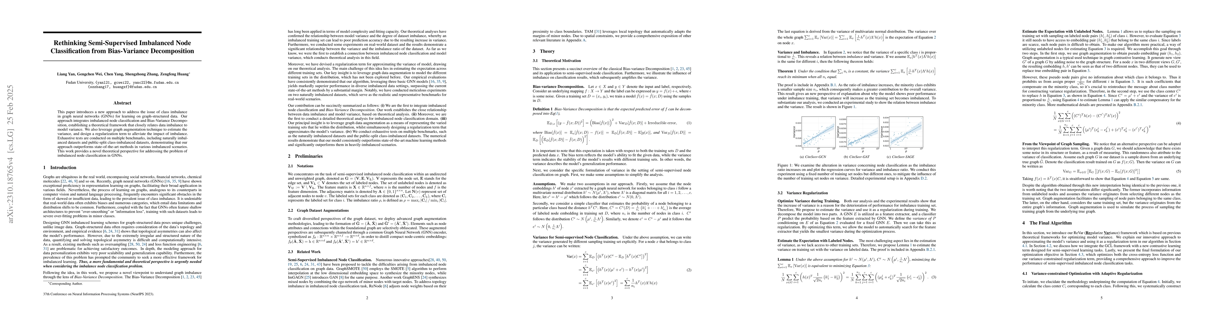 Thumbnail for Rethinking Semi-Supervised Imbalanced Node Classification from
  Bias-Variance Decomposition