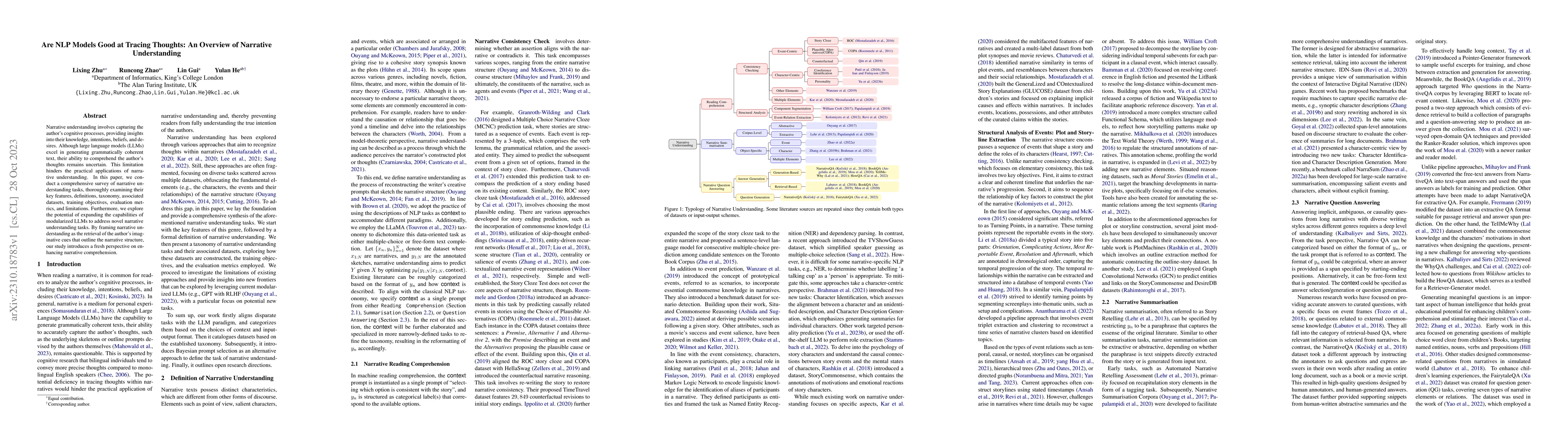 Thumbnail for Are NLP Models Good at Tracing Thoughts: An Overview of Narrative
  Understanding