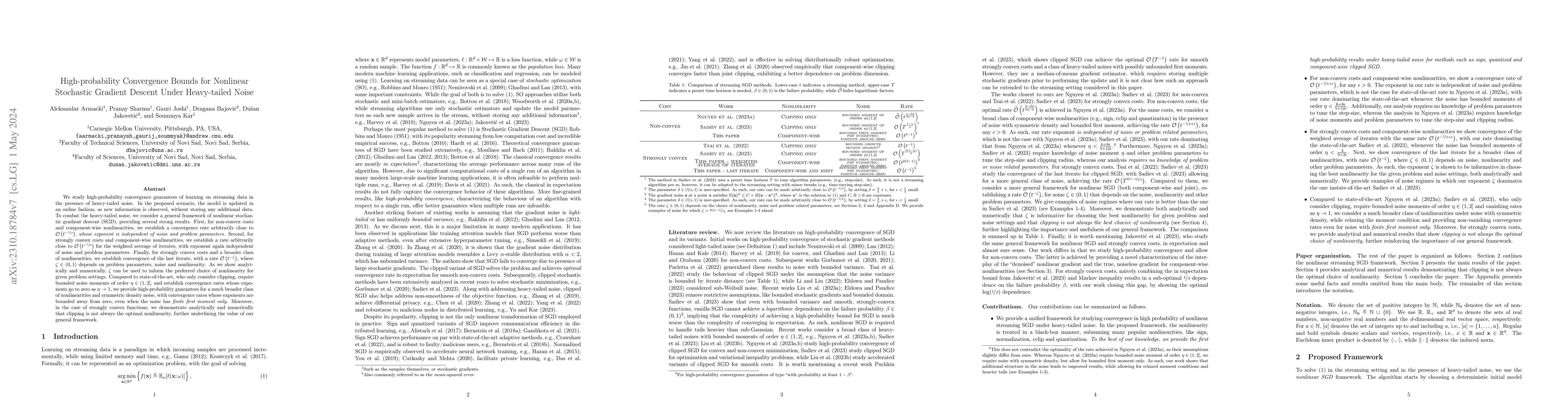 Thumbnail for High-probability Convergence Bounds for Nonlinear Stochastic Gradient
  Descent Under Heavy-tailed Noise