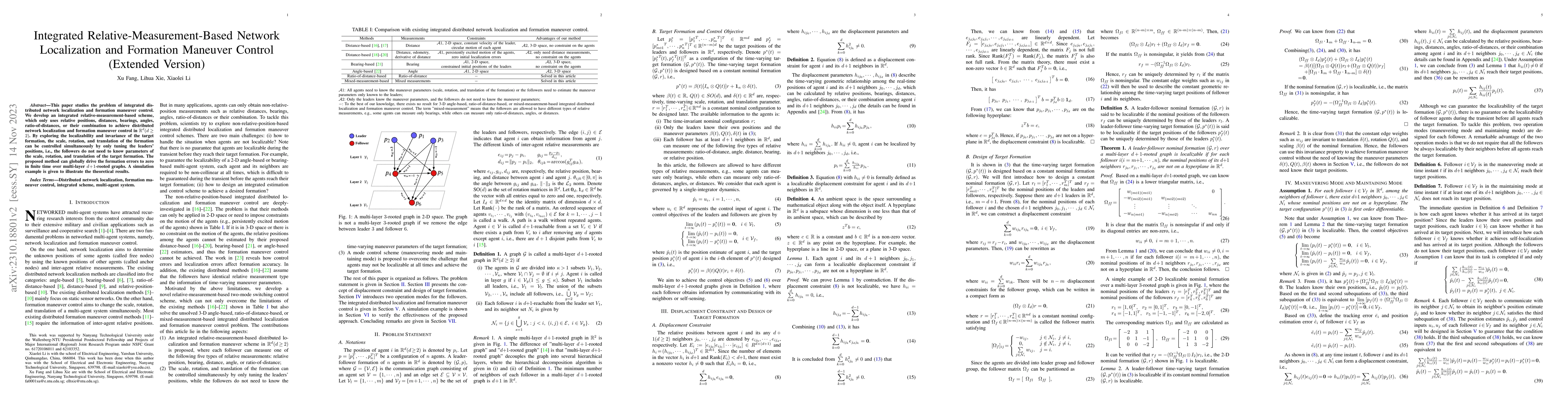 Thumbnail for Integrated Relative-Measurement-Based Network Localization and Formation
  Maneuver Control (Extended Version)