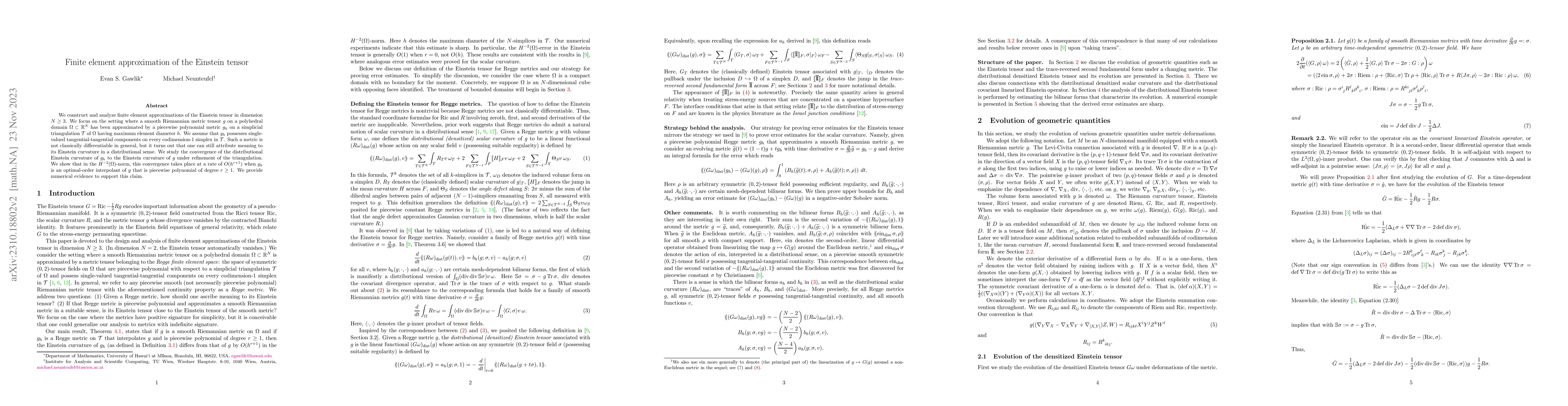 Thumbnail for Finite element approximation of the Einstein tensor