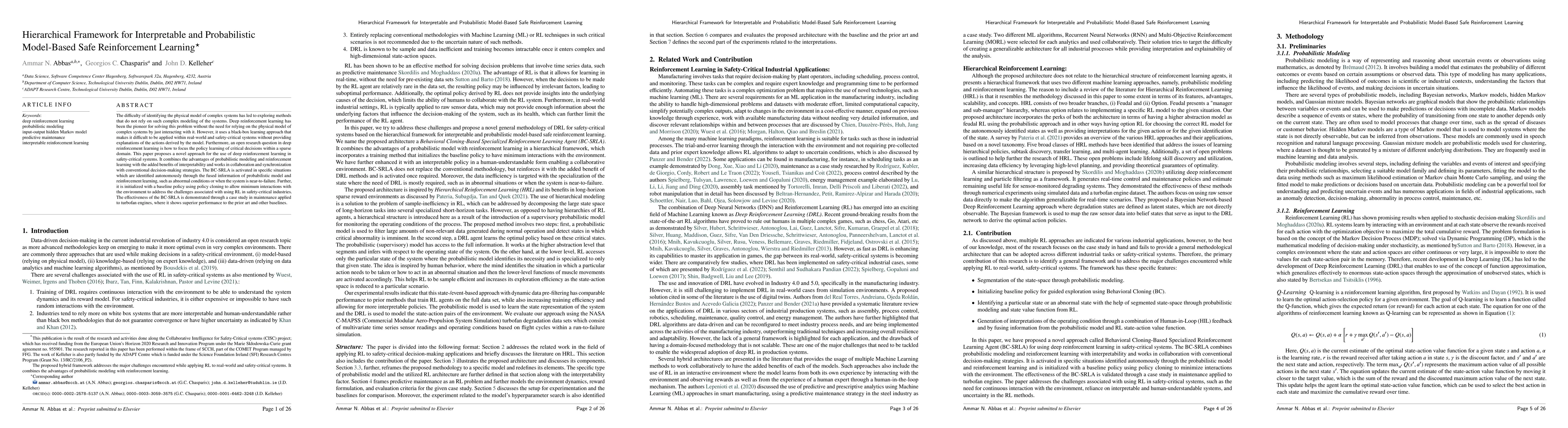 Thumbnail for Hierarchical Framework for Interpretable and Probabilistic Model-Based
  Safe Reinforcement Learning