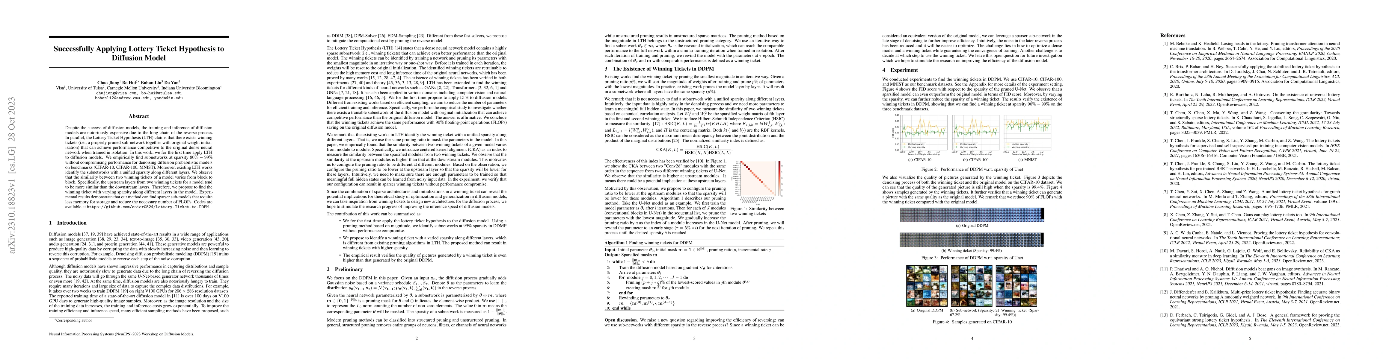 Thumbnail for Successfully Applying Lottery Ticket Hypothesis to Diffusion Model