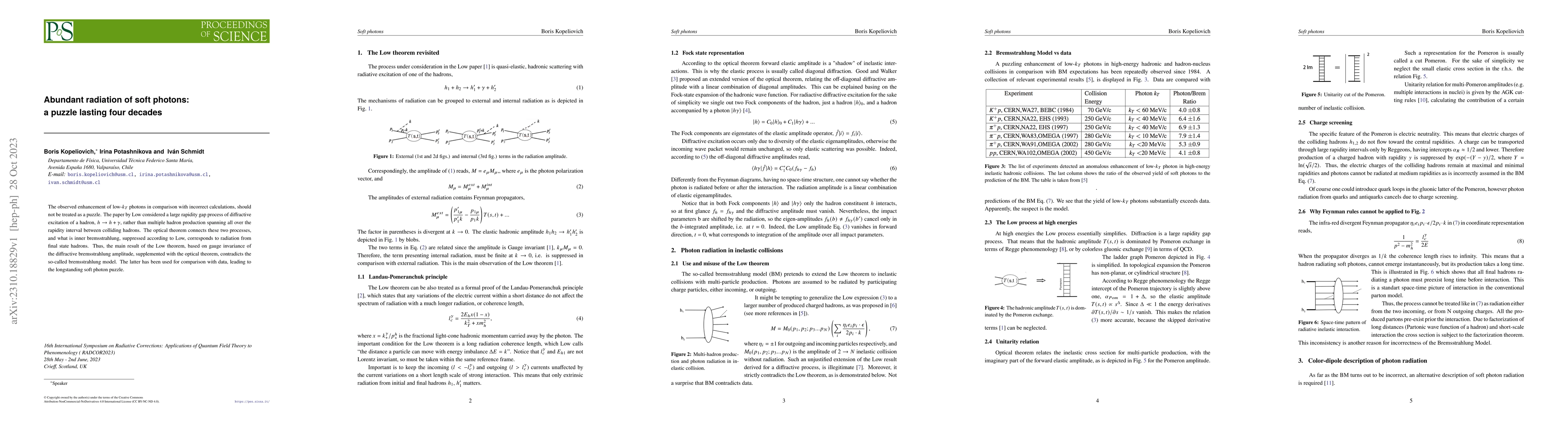 Thumbnail for Abundant radiation of soft photons: a puzzle lasting four decades