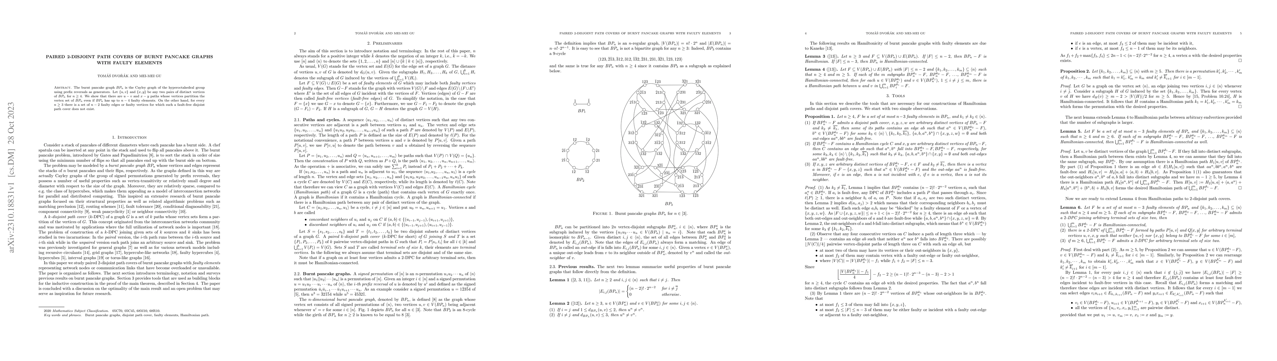 Thumbnail for Paired 2-disjoint path covers of burnt pancake graphs with faulty
  elements