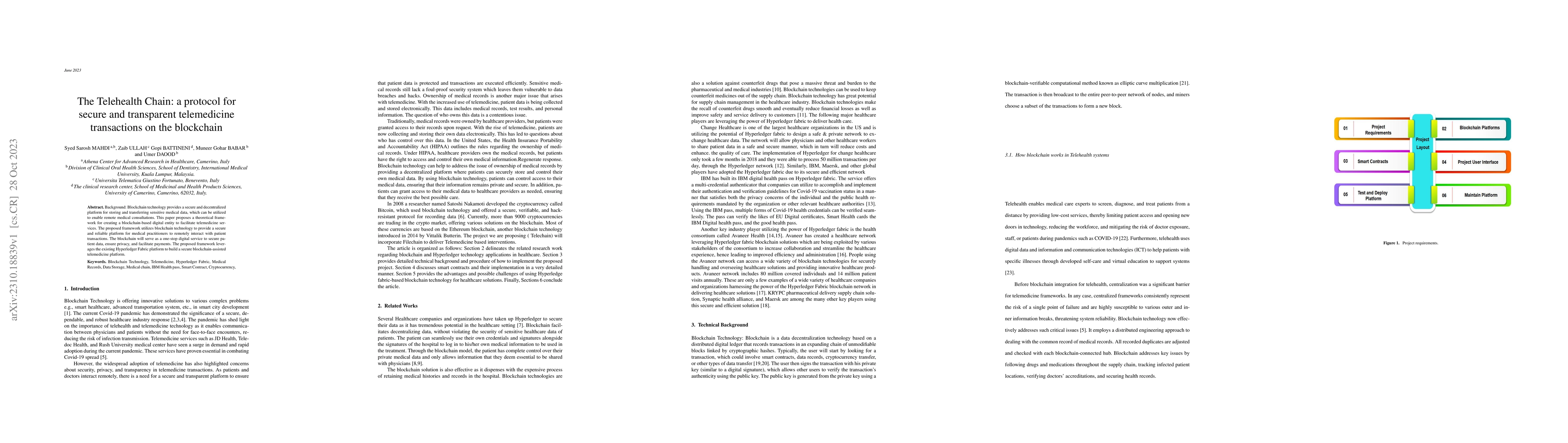 Thumbnail for The Telehealth Chain: a protocol for secure and transparent telemedicine
  transactions on the blockchain