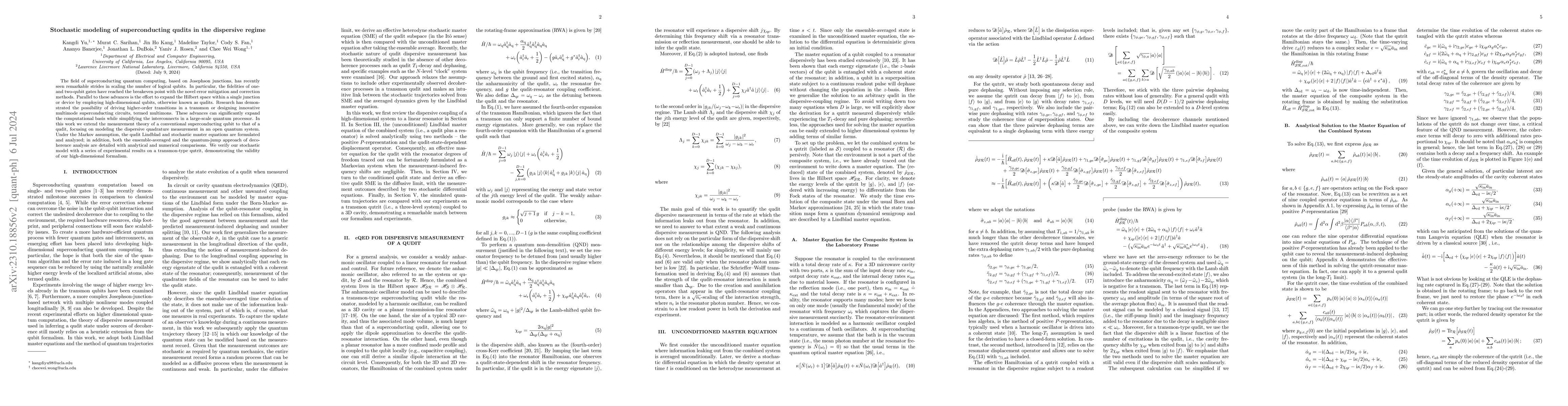 Thumbnail for Stochastic modeling of superconducting qudits in the dispersive regime
