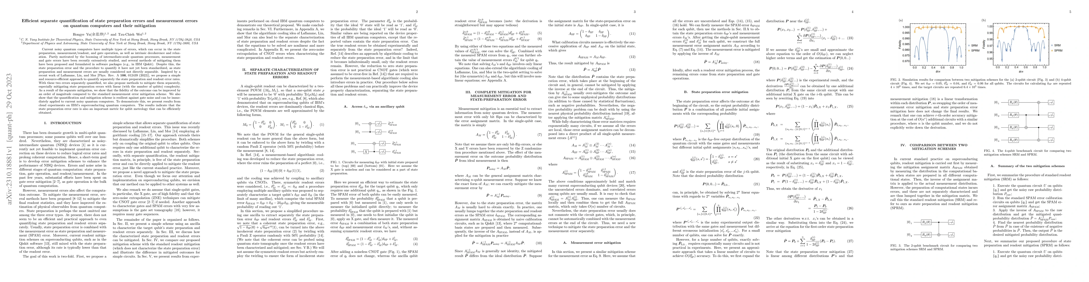 Thumbnail for Efficient separate quantification of state preparation errors and
  measurement errors on quantum computers and their mitigation