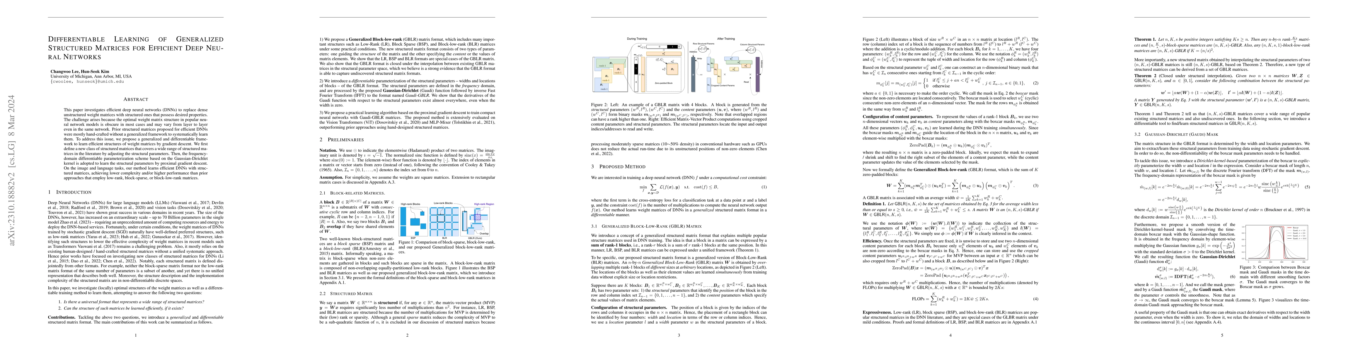 Thumbnail for Differentiable Learning of Generalized Structured Matrices for Efficient
  Deep Neural Networks