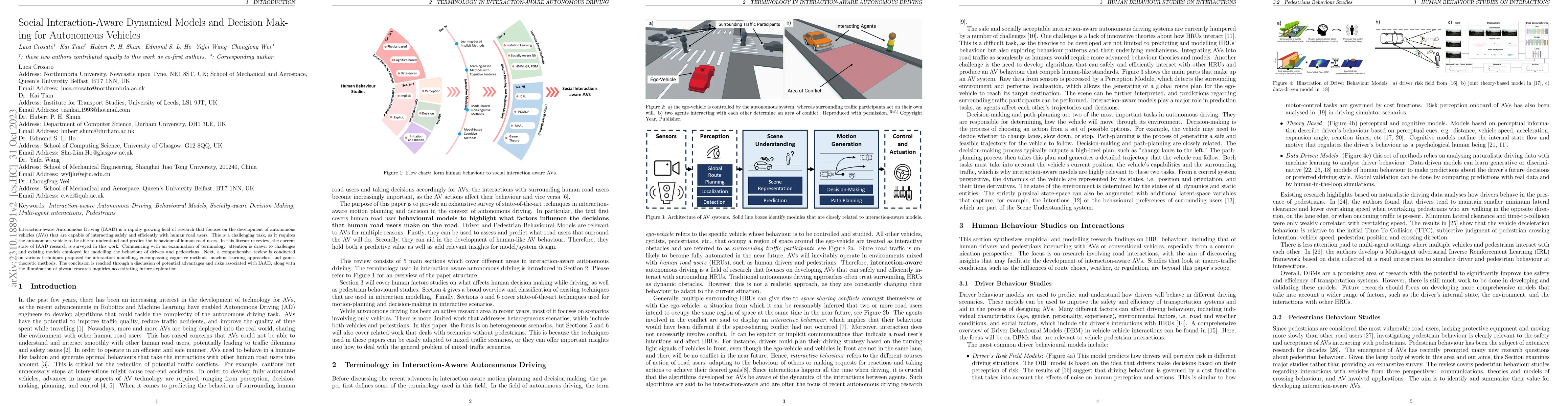 Thumbnail for Social Interaction-Aware Dynamical Models and Decision Making for
  Autonomous Vehicles
