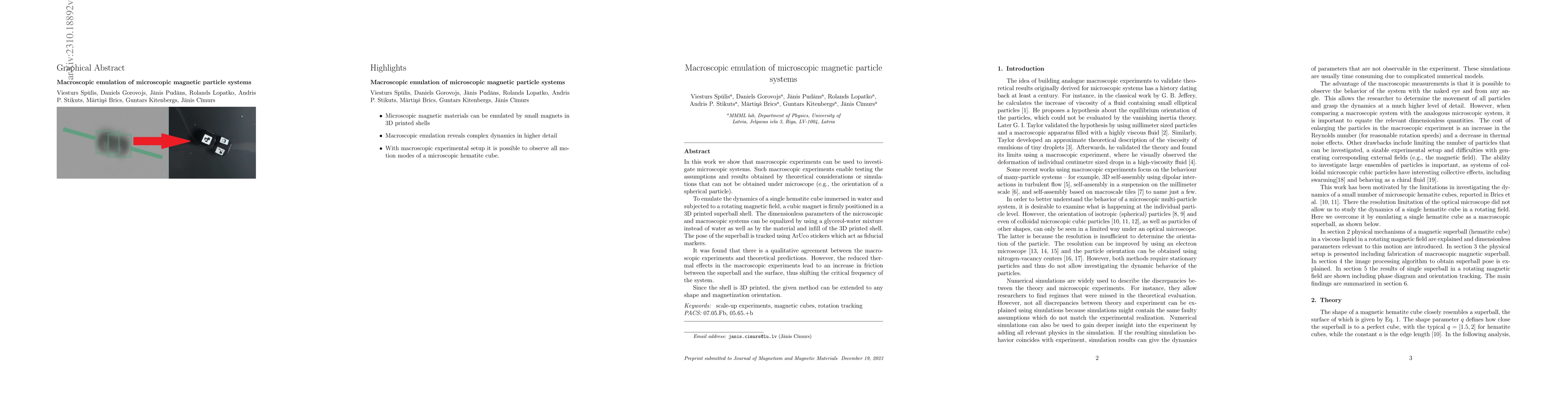 Thumbnail for Macroscopic emulation of microscopic magnetic particle systems