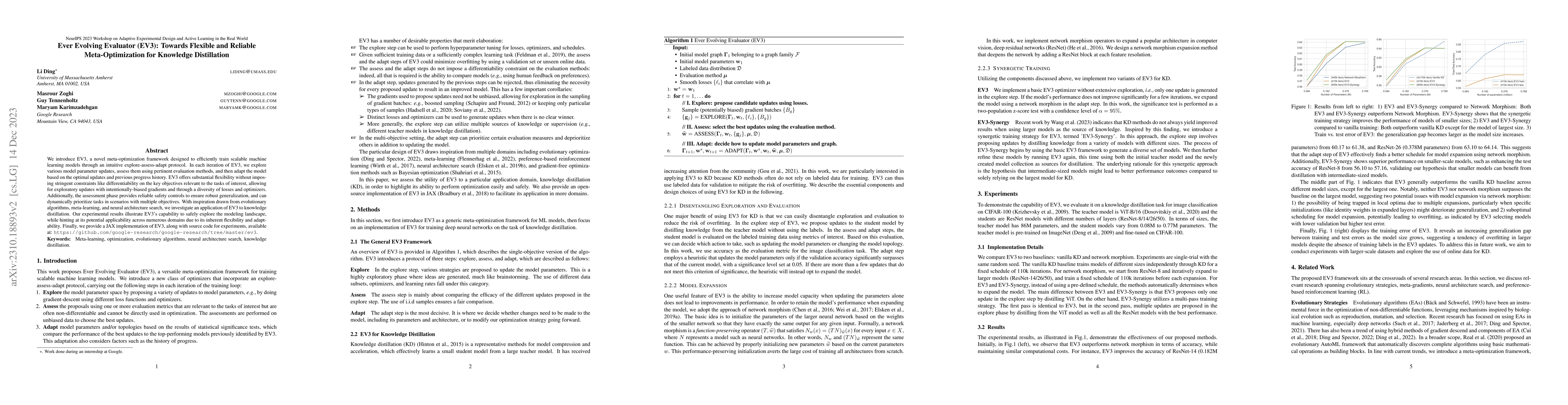 Thumbnail for Ever Evolving Evaluator (EV3): Towards Flexible and Reliable
  Meta-Optimization for Knowledge Distillation