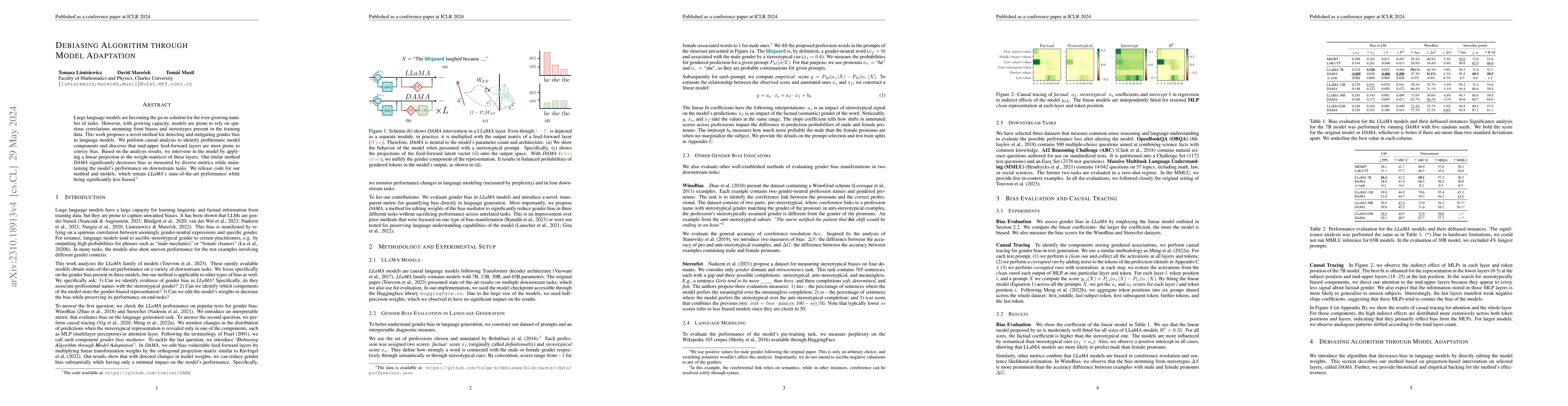 Thumbnail for Debiasing Algorithm through Model Adaptation