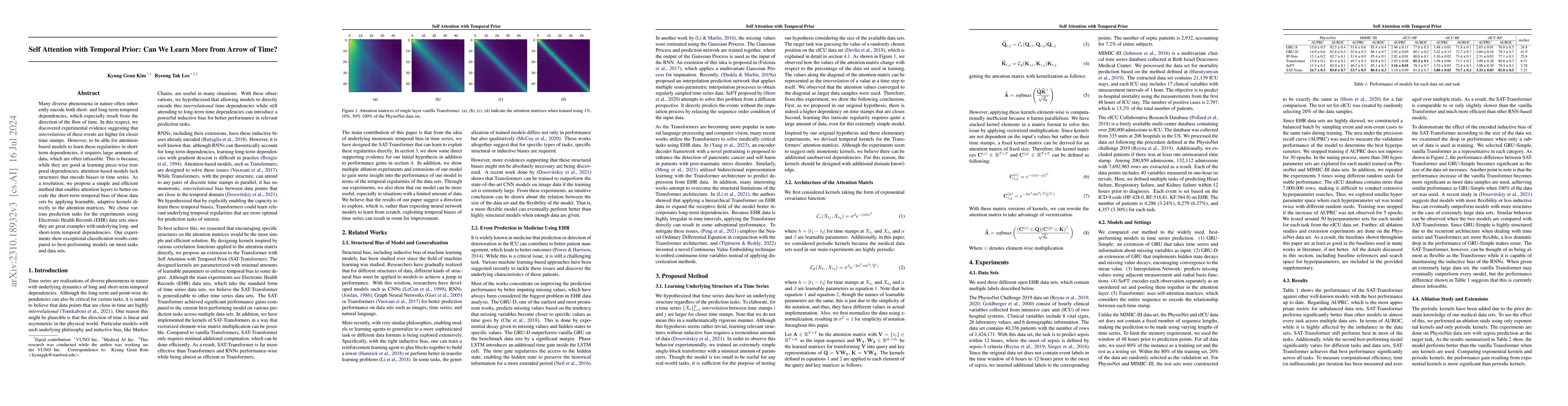 Thumbnail for Self Attention with Temporal Prior: Can We Learn More from Arrow of
  Time?