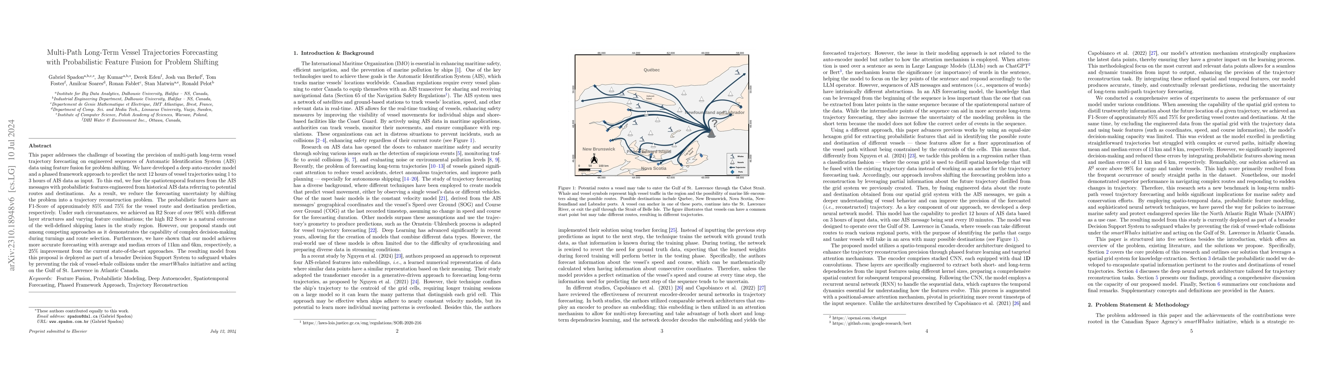 Thumbnail for Multi-Path Long-Term Vessel Trajectories Forecasting with Probabilistic
  Feature Fusion for Problem Shifting