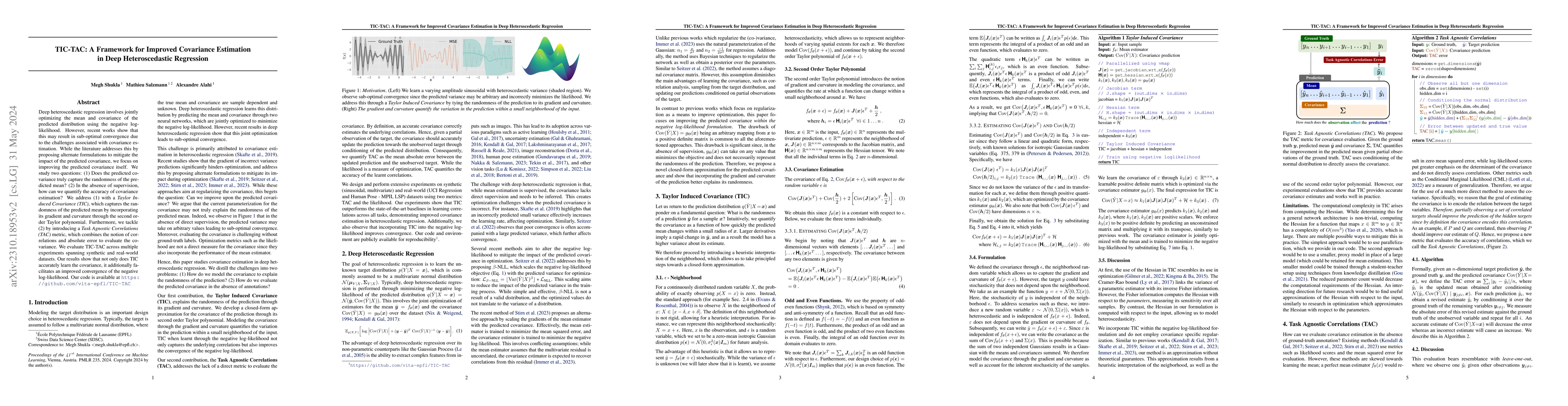 Thumbnail for TIC-TAC: A Framework for Improved Covariance Estimation in Deep
  Heteroscedastic Regression