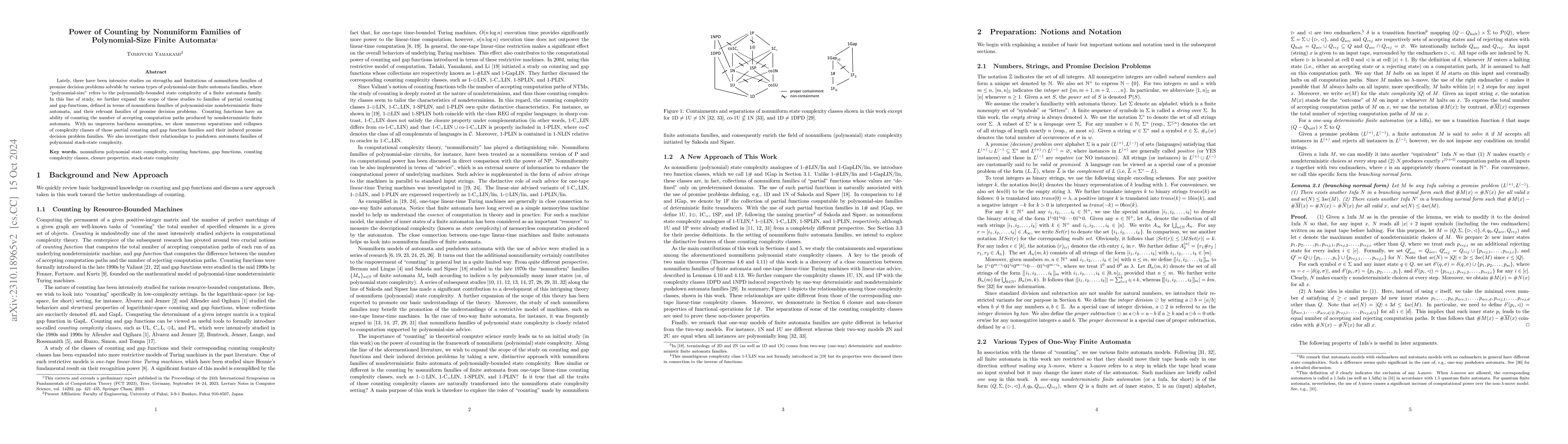 Thumbnail for Power of Counting by Nonuniform Families of Polynomial-Size Finite
  Automata