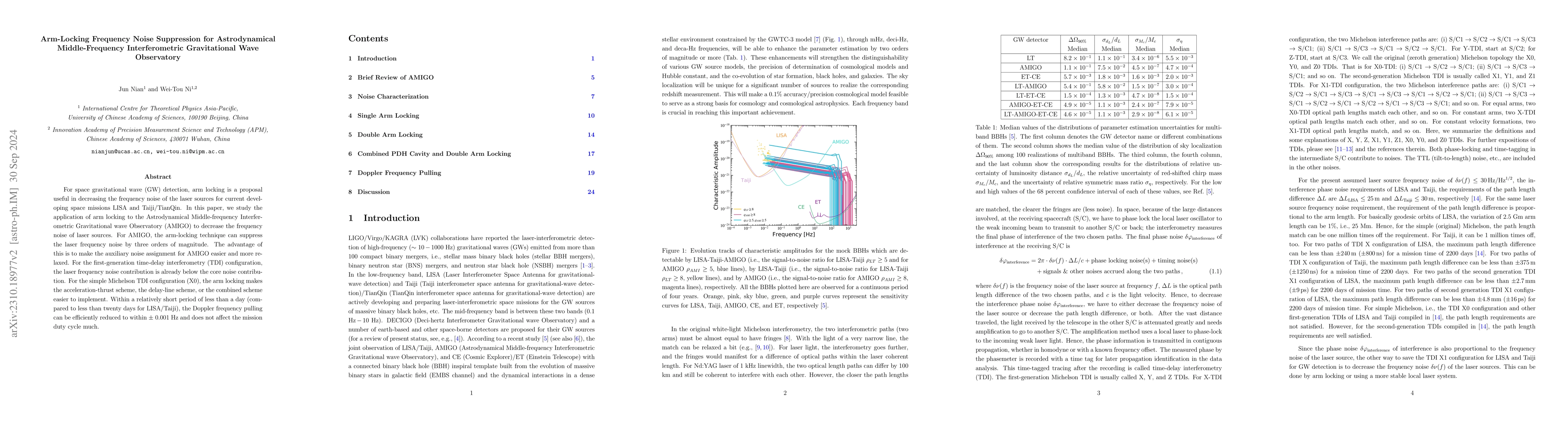 Thumbnail for Arm-Locking Frequency Noise Suppression for Astronomical
  Middle-Frequency Interferometric Gravitational Observatory