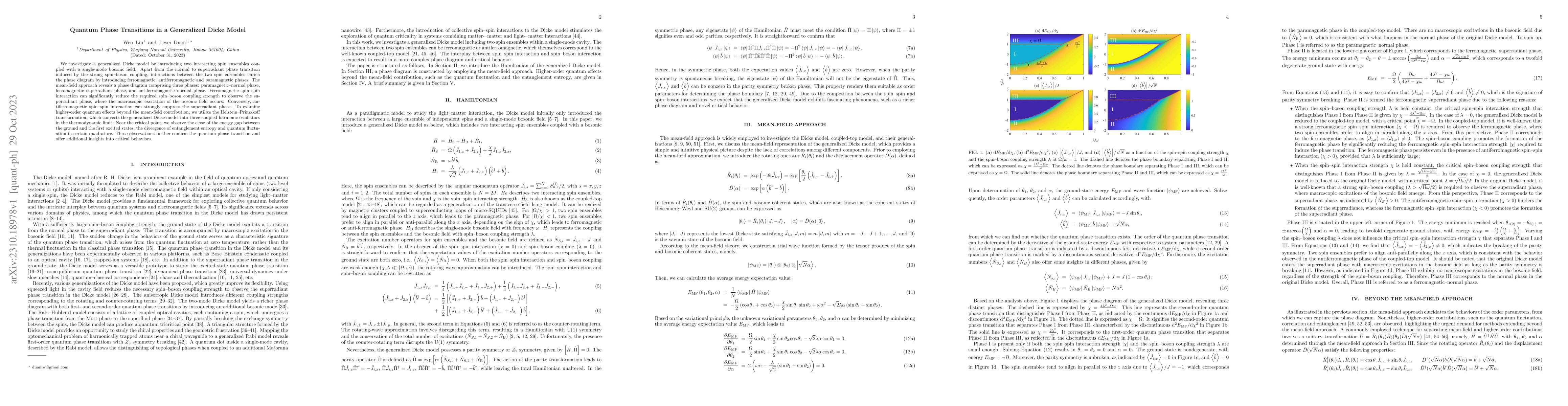 Thumbnail for Quantum Phase Transitions in a Generalized Dicke Model