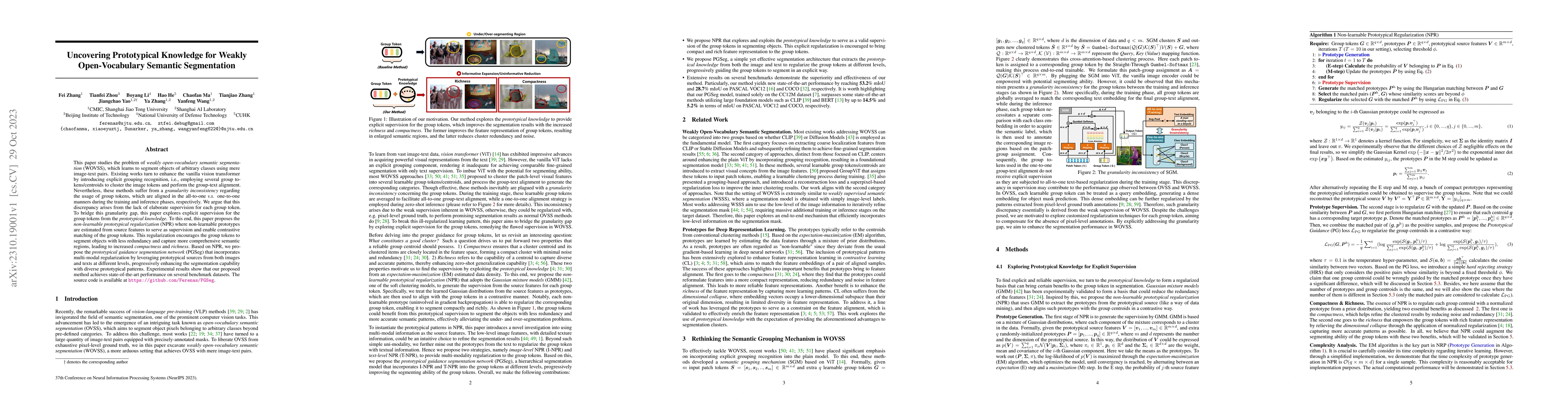 Thumbnail for Uncovering Prototypical Knowledge for Weakly Open-Vocabulary Semantic
  Segmentation