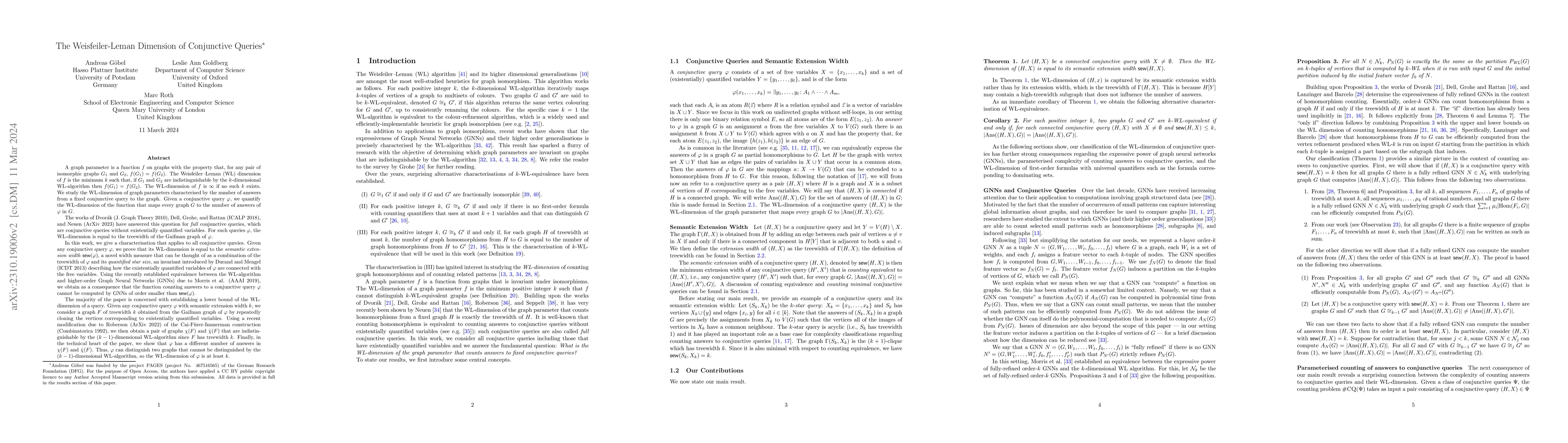 Thumbnail for The Weisfeiler-Leman Dimension of Conjunctive Queries