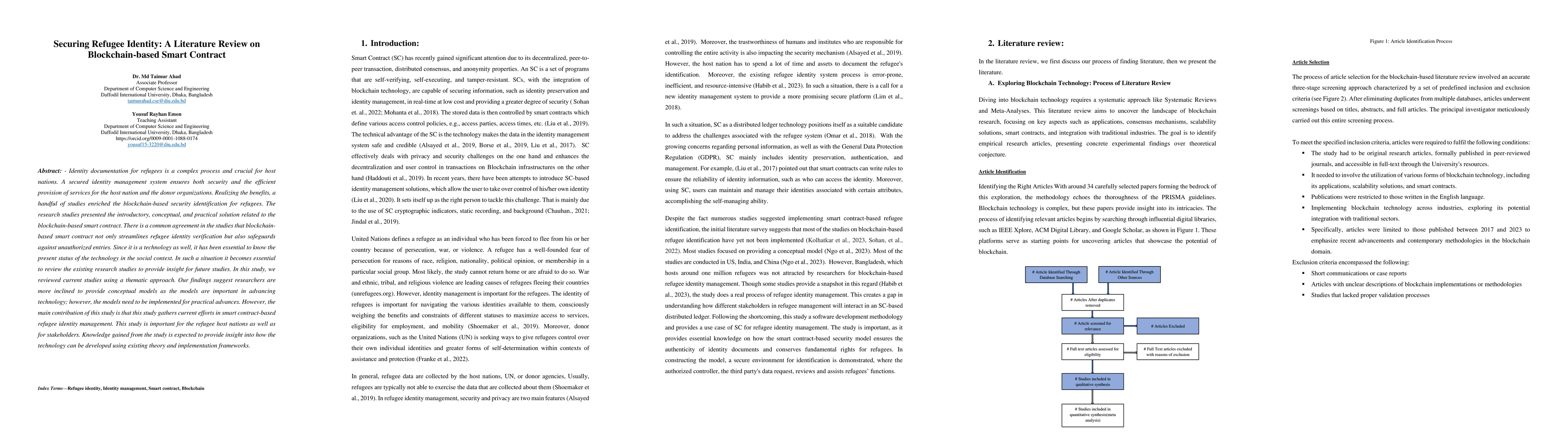 Thumbnail for Securing Refugee Identity: A Literature Review on Blockchain-based Smart
  Contract