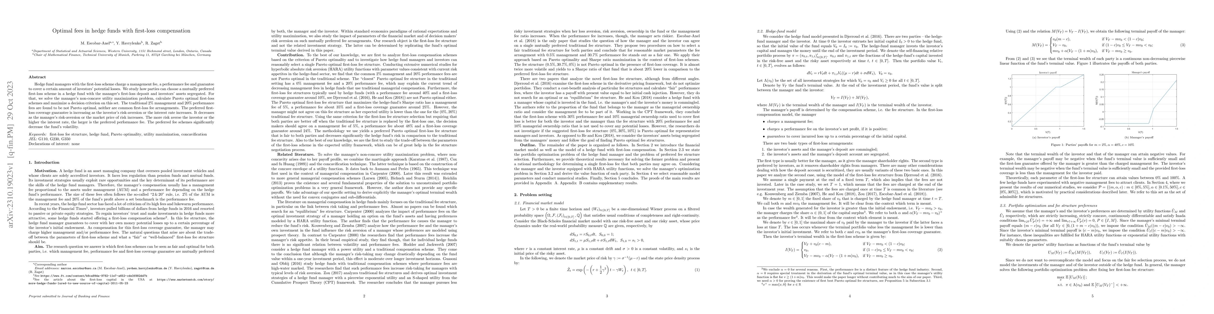 Thumbnail for Optimal fees in hedge funds with first-loss compensation