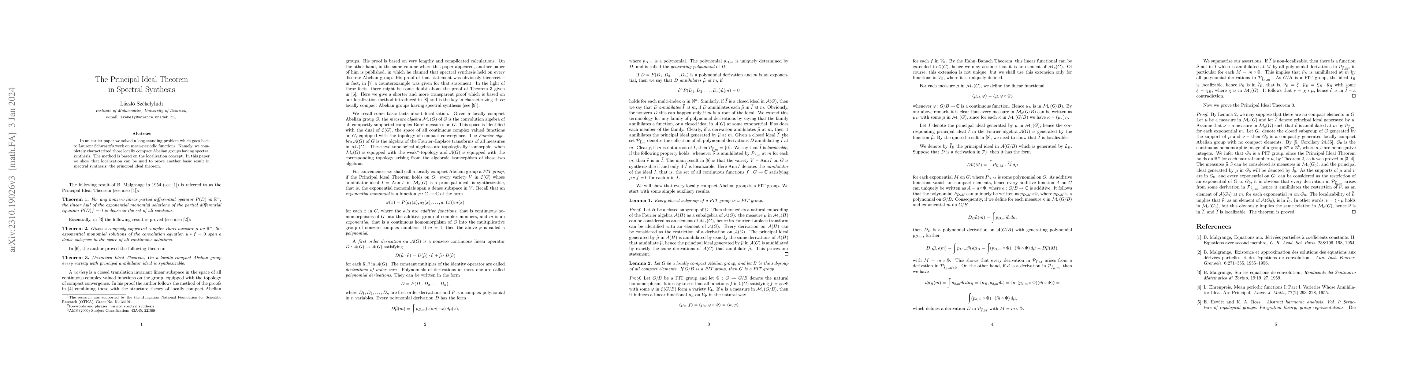 Thumbnail for The Principal Ideal Theorem in Spectral Synthesis