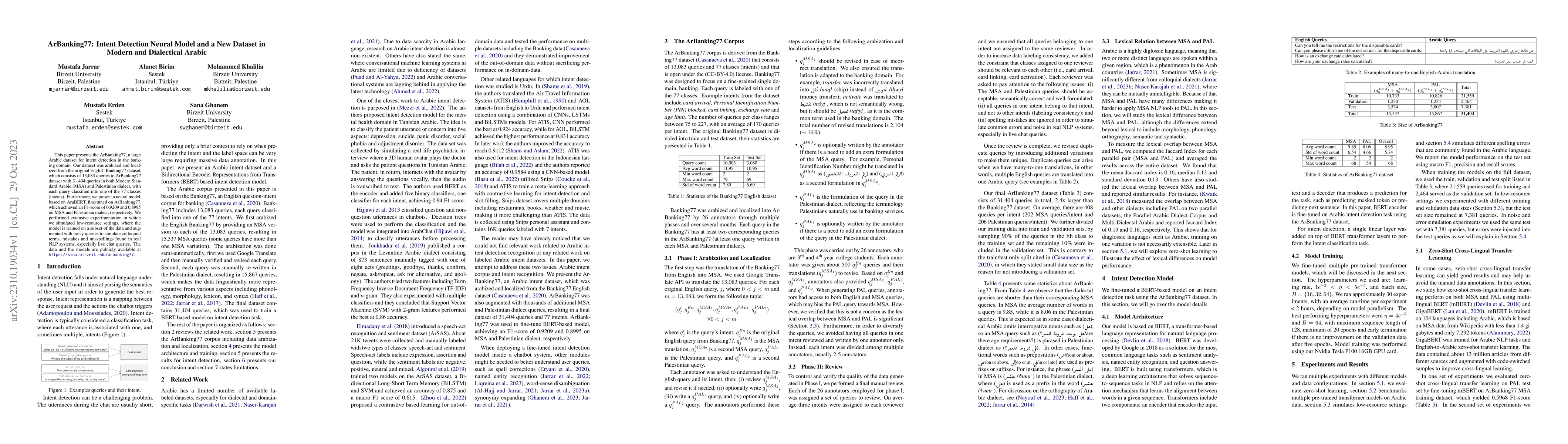Thumbnail for ArBanking77: Intent Detection Neural Model and a New Dataset in Modern
  and Dialectical Arabic