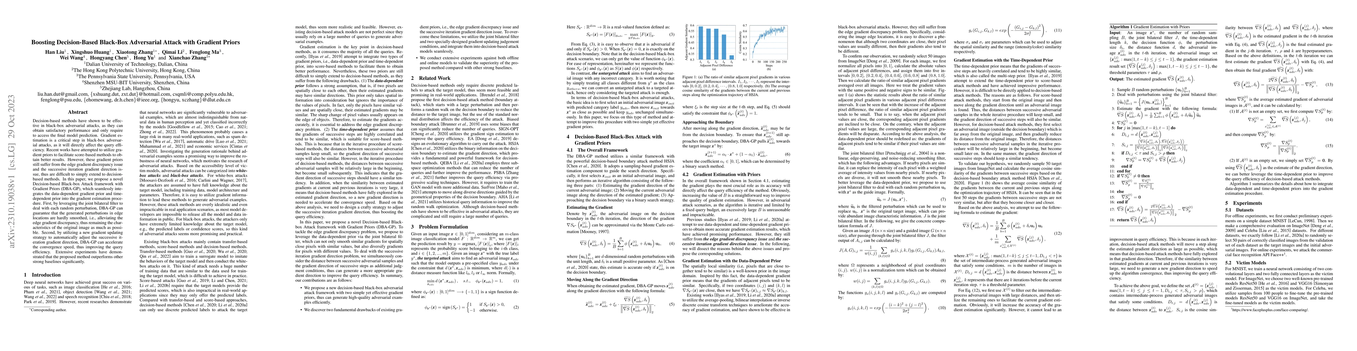 Thumbnail for Boosting Decision-Based Black-Box Adversarial Attack with Gradient
  Priors