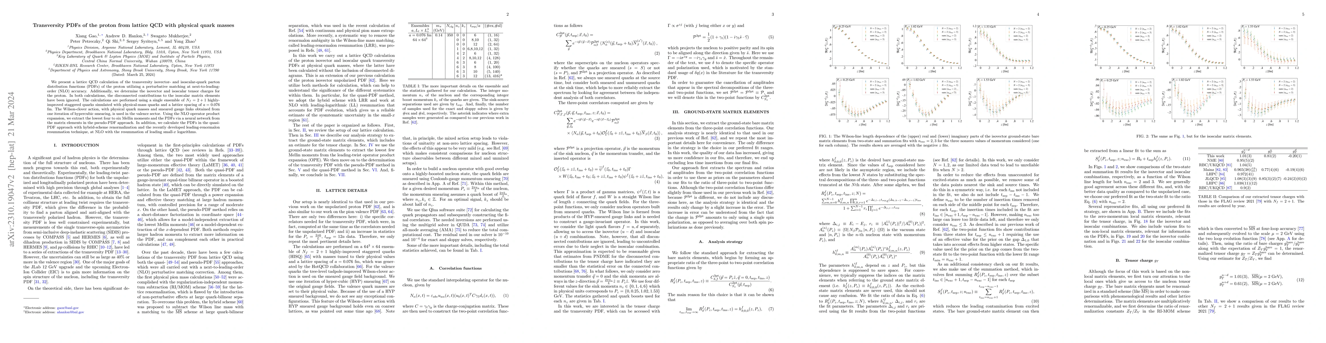 Thumbnail for Transversity PDFs of the proton from lattice QCD with physical quark
  masses