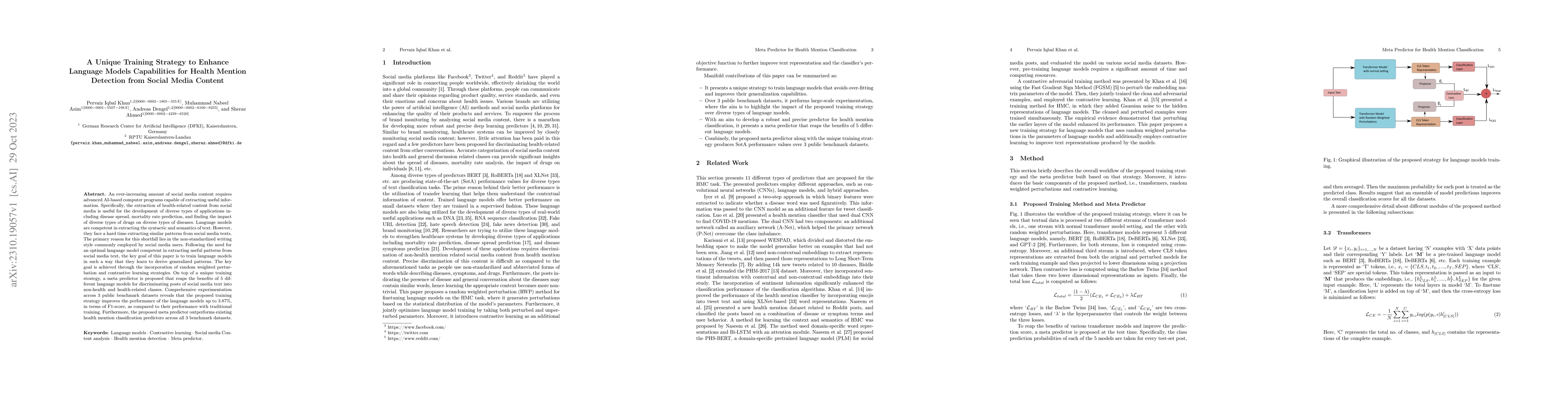 Thumbnail for A Unique Training Strategy to Enhance Language Models Capabilities for
  Health Mention Detection from Social Media Content