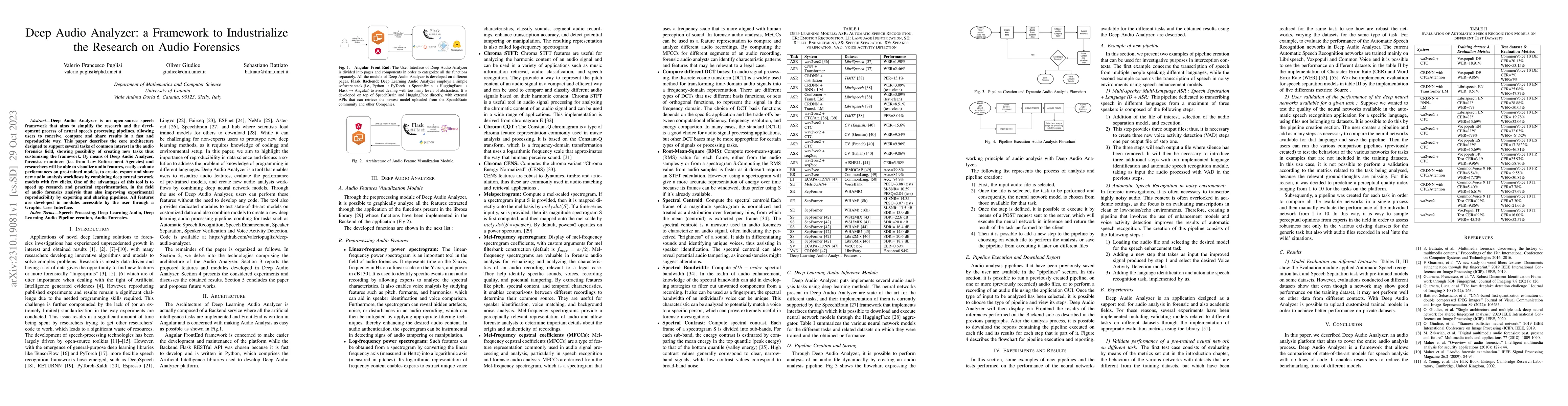 Thumbnail for Deep Audio Analyzer: a Framework to Industrialize the Research on Audio
  Forensics